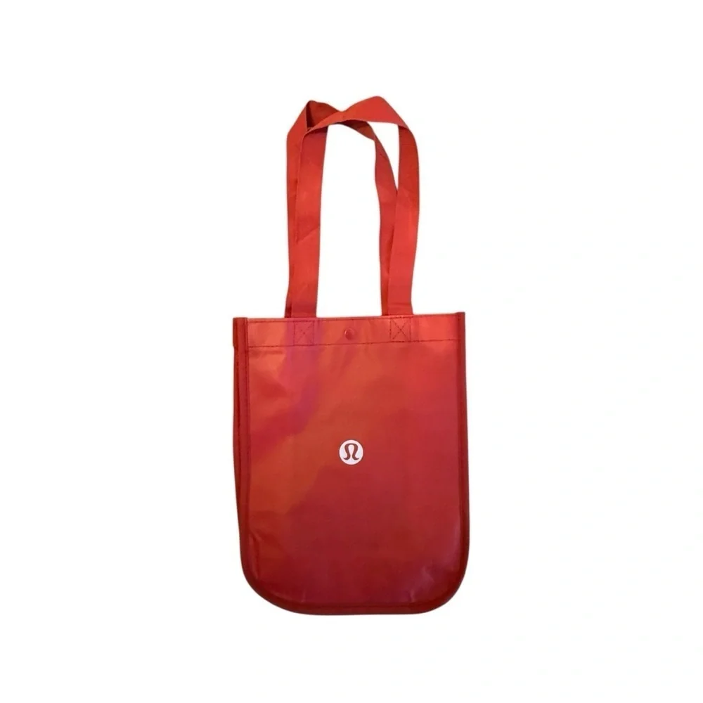 Lululemon Bundle of 3 Red Black Small Reusable Gift Shopping Tote Bags